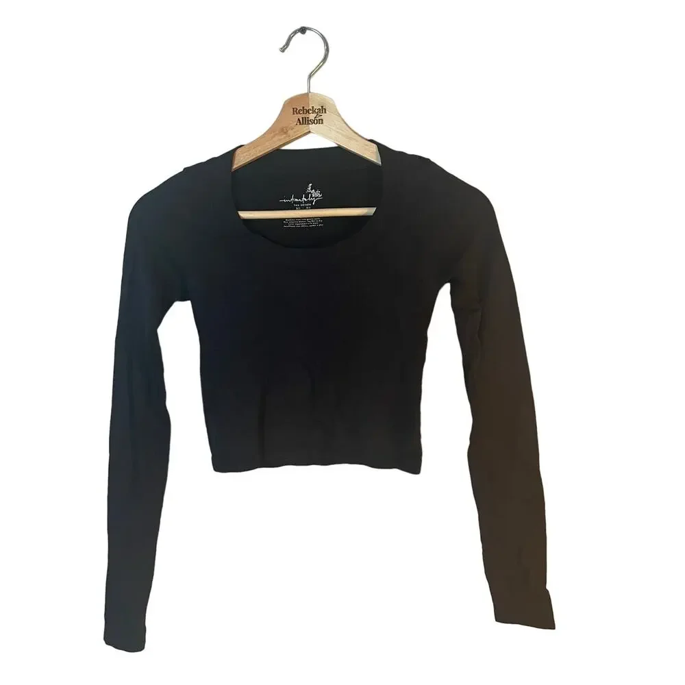 Free People REVOLVE x Intimately FP XS/S Have It All Long Sleeve In Washed Black